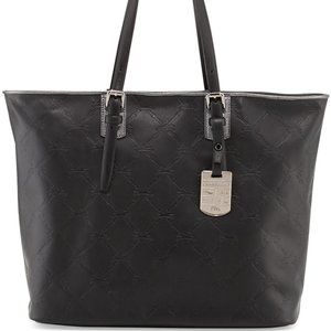 NWT Longchamp Lm Cuir Monogram Leather Shoulder Logo Medium Tote Bag Black